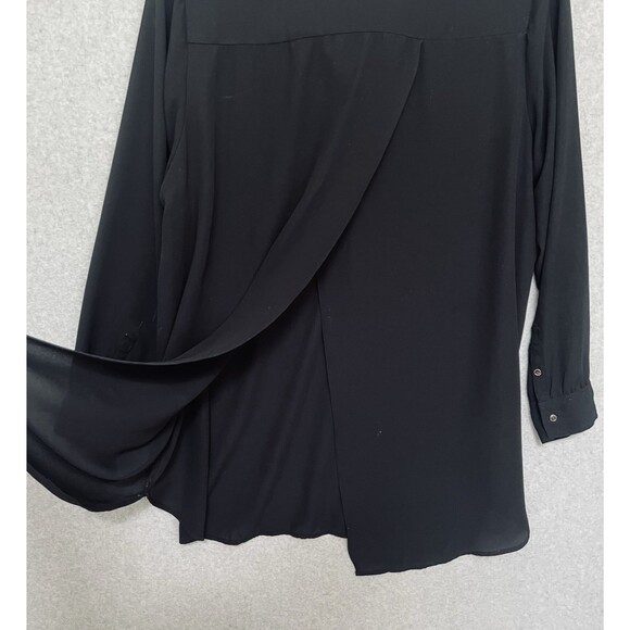 Lane Bryant Popover Top 18/20 Black Lightweight Split Back Office Goth Corporate - Picture 2 of 10